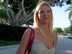Naughty 20-year-old blonde cheats on her boyfriend in a parking lot - Lacy Tate's Wild Adventure!