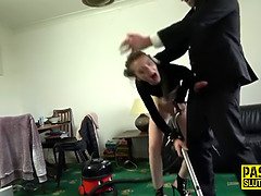 Skinny sub mouth fucked