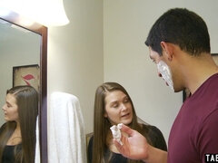 Hot MILF mom teaching teen stepdaughter