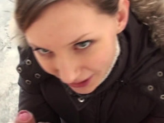 Kukk suging, Brunette, Par, Kjæreste, Onani, Utendørs, Fitte, Suging