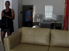 Big Black Tits Ebony Sluts BANGED During Job Interview - Casting