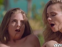 Blondin, Brunett, Hd, Utomhus, Trekant