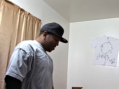 Angelica Sweet with big natural tits sucks and sits on a fat black cock