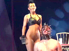 extraordinary fetish showcase on public show stage