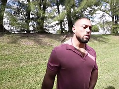 Str8 muscled jock pulled to fuck gay in public outdoor van
