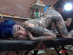 Amber Luke gets a asshole tattoo and a good fucking