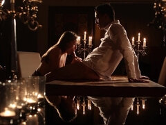 오랄섹스, 흑갈색 머리, 도기스타일, Hd, 자연의 가슴, 보지