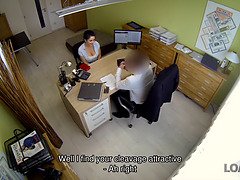 Loan4k. seductive masseuse sates loan agent right in his office