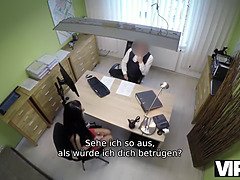 Young Czech teen in interview with agent for cash