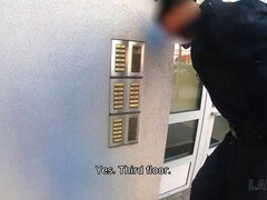 Law4k. having cunt drilled hard by security officer in front of boyfriend makes female cum