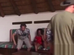 African slaves fuck white guys at BDSM orgy