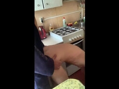 Cul, Beauté, Brunette brune, Couple, Époux mari, Cuisine, Orgasme, Pute