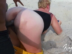 Strand, Stor stjärt, Snopp, Doggystyle, Hd, Mellanrasig, Milf, Utomhus