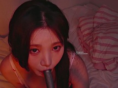 Amatör, Asiatisk, Baben, Stora tuttar, Avsugning, Handjobb, Massage, Tuttar