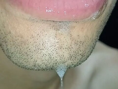 Cum in My Mouth, Play with Your Cum, and Swallow It, Close-up, Naughty Gay, Tongue, Sloopy