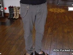 Close up POV fucking of busty Asian porn star wannabe