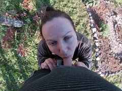 Cheating wife Hera Harding gets pleasure from the gardener with her passionate blow job