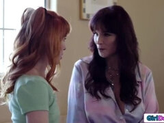 Stepdaughter Licks Stepmom Syren De Mer and Madi Collins Lesbian Pussy Eating