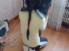 Steamy girl-on-girl action as schoolgirls IkaSmokS get caught by their teacher