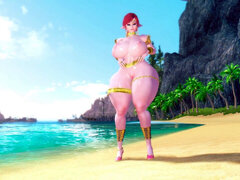 Strand, Stor rumpe, Enorm, Pupper