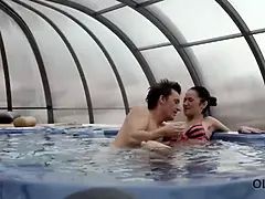 Old4k. Angie Moon receives a lot of Cum In Mouth from senior boy