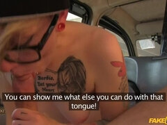 Blonde with glasses and big tattoos