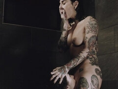 Joanna Angel and Stoya licking in the shower