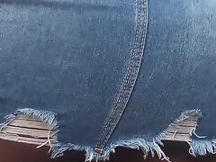 Grosser arsch, Schwarz, Britisch, Jeans, Im freien, Pissen, Rock, Solo