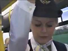 Air hostess ft. Riley Evans ?: Big Tits, Babe  Blonde Porn