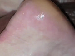 Oiled up Blonde MILF Gives First Foot Job