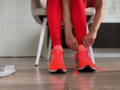 Shoe and Feet Play Under Table