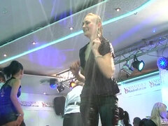Wet girls dancing Drunk public party