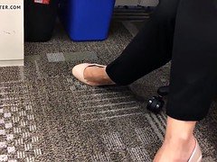 Leie, Fußfetisch, Französisch, Büro, Spanner