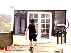 Alexa Grace cheats on her man with a hardcore workout session while he watches on Porhub