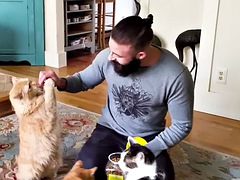 Pussygay hairy MTF gets pussy licked and fucked by bear