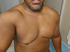 아마추어, 아메리카인, 흑인, 약간 뚱뚱한, 수음, 혼자