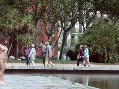 Winsome Japanese whore in public place