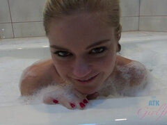 A blonde in the bath