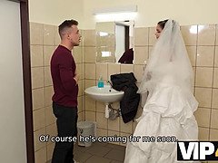 Sofia Lee's big tits get pounded by stranger in bathroom after wedding