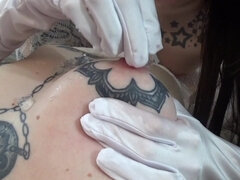 Tit Blowing Iced Nipples - Lesbian Sex