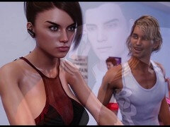 Interactive game featuring a sexy brunette at the gym with a big booty