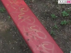 Bubble Gum Teen Jasmine Rouge Fucked Hard in Woods POV Blowjob