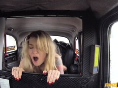 Platinum-Blonde Nymph Tucked In Taxi