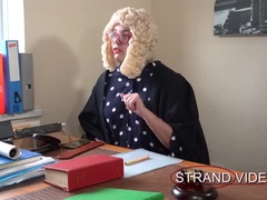 Lesbian Judge Punishes Young Girl - Sarah Stern Spanks Gem in Court