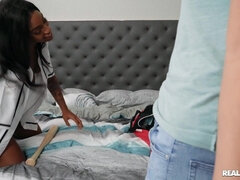 Fucking Her Batter's Box - interracial reality hardcore with small tits ebony chick Lacey London