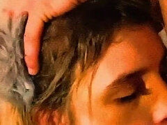 Wolf-slut Sucks Big Cock & Gets a Cum Shot in Her Face as a Thanx