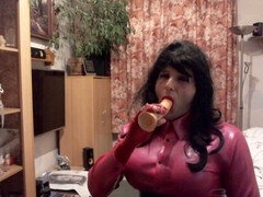 Dirty talking crossdresser Alexalatexnutte gets steamy with some solo action