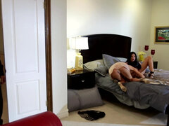 Veronica Avluv and India Summer take turns with grey-haired man