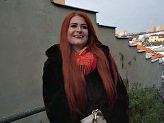 Enthousiasteling, Grote lul, Ondergoed, Gezichtspunt, Roodharige vrouw, Slet