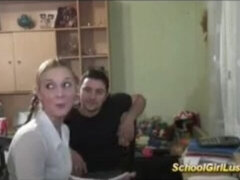 Anaal, Blond, Universiteit, Frans, Hardcore, Schoolmeisje, Tiener, Trio